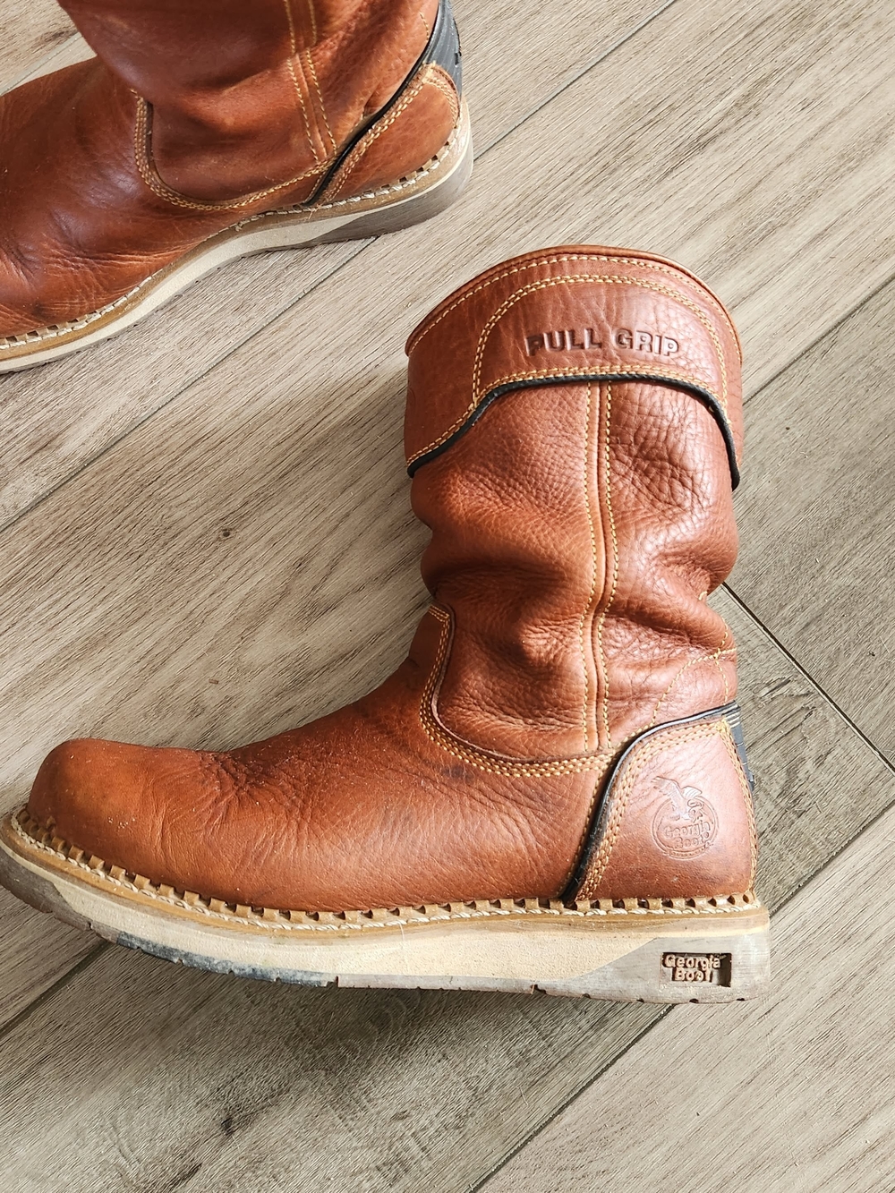 Georgia Boot Tan Brown Full-Grip Leather Work Boots